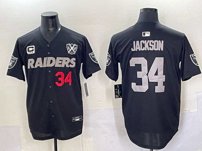 Men Oakland Raiders 2 jackson Black 2025 Nike NFL jersey 004